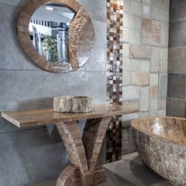 Wood-Stone-Table